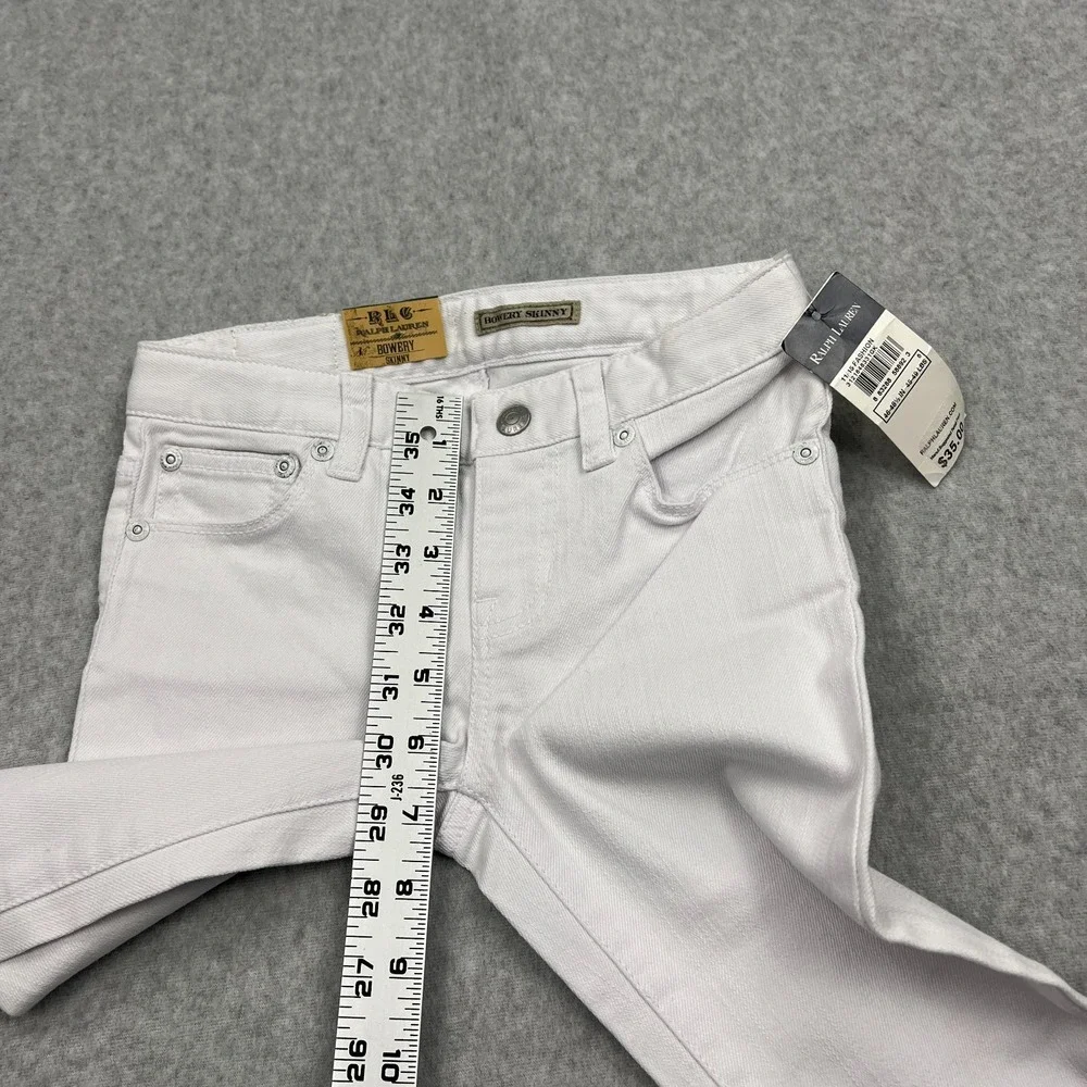 NEW Ralph Lauren Bowery Skinny Jeans Youth Girls' 6 White Denim Skinny Pants‎